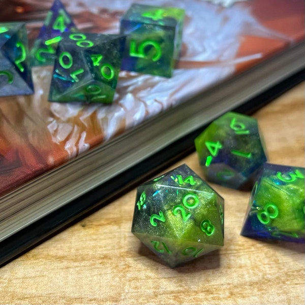 Green Rpg Dice Etsy UK