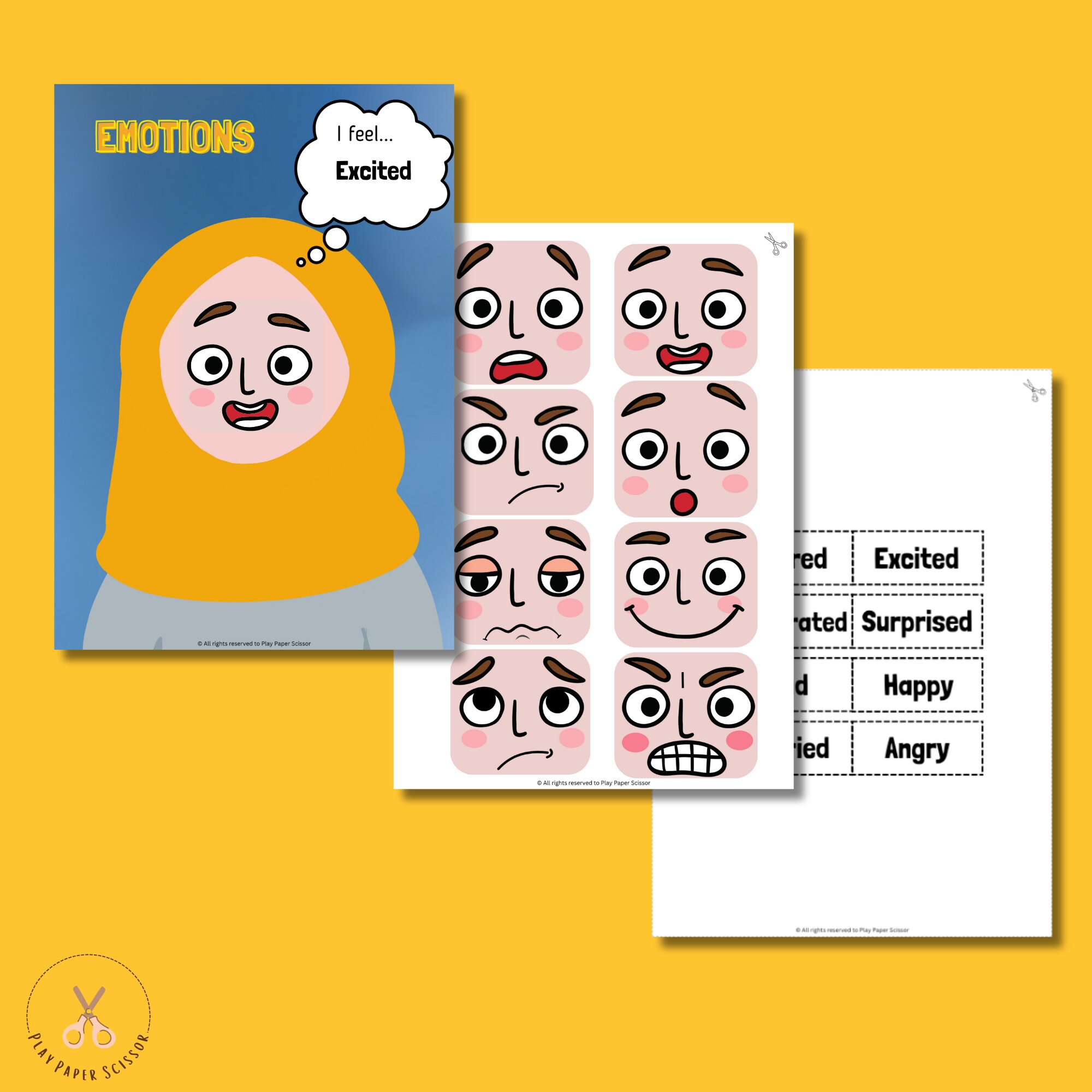 EMOTIONS Activity, Busy Book Add-on, Teaching Emotions, Big Feelings ...