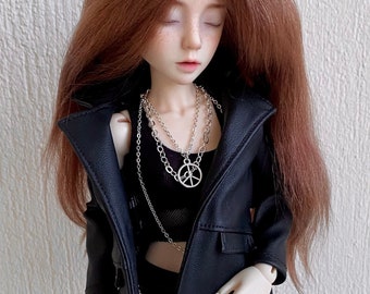 Эко кожаная куртка для BJD (Minifee, Bimong и аналогичный размер MSD)