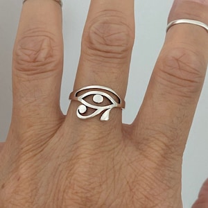 Sterling Silver Ra Eye Ring, Silver Ring, Eye of Horus Ring, Protection ring