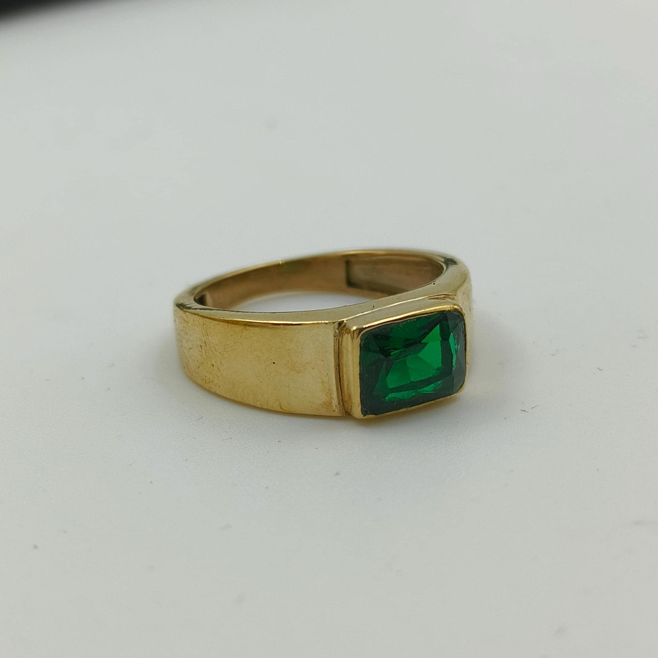 Natural Emerald Men's Ring Signet Men's Ring Men's Light Sparkle Emerald Ring 925 Sterling Silver Ring Christmas Day Gifts Ring Gift For Him
