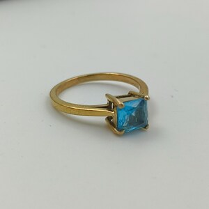Natural Blue Topaz Ring, 925 Sterling Silver Ring, Blue Topaz Gemstone Ring, Handmade Prong  cut Topaz Silver Ring, Minimalist Topaz Ring
