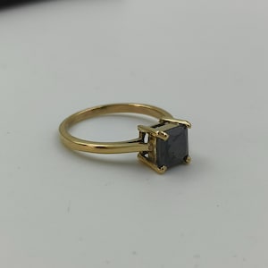 Black Onyx Ring, 925 Sterling Silver 14k Gold Vermeil Ring, Handmade Women&#39;s Onyx Ring, Promise Engagement Gift Ring, Dainty Onyx Ring