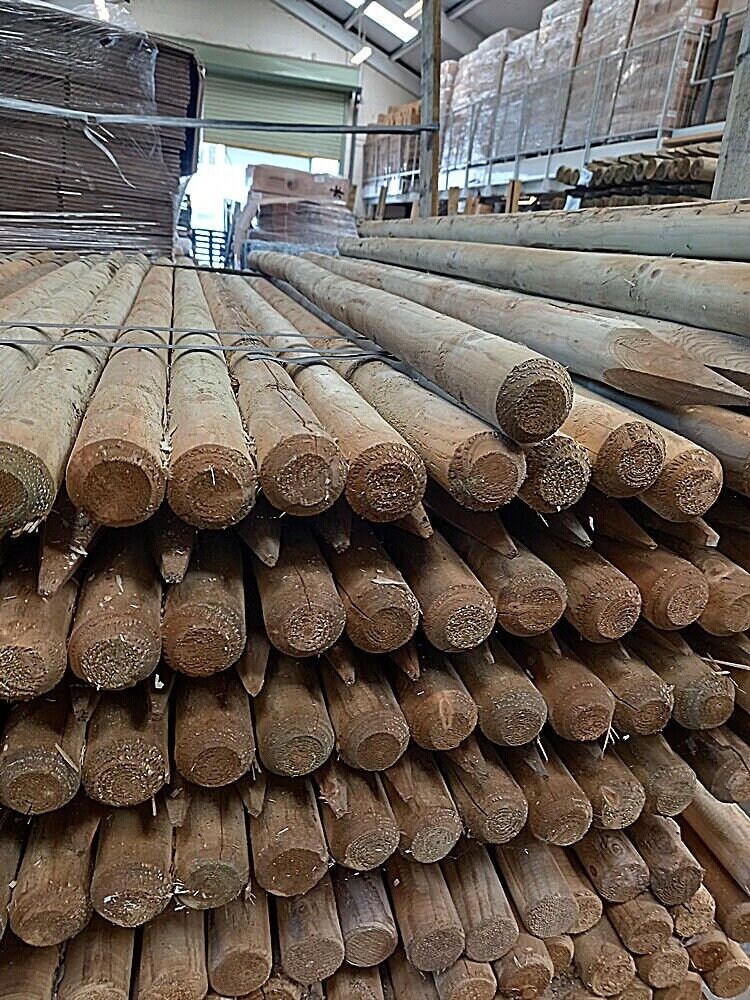 Round Wooden Fence Posts HC4 Pressure Treated Pick the Size and