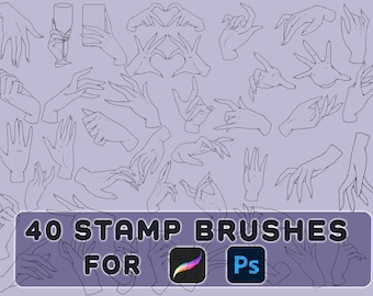 Handstempelborstel / Ptocreate-penseel / Stempelpenseel voor Procreate en Photoshop / Photoshop-penseel / Stempelpenseel