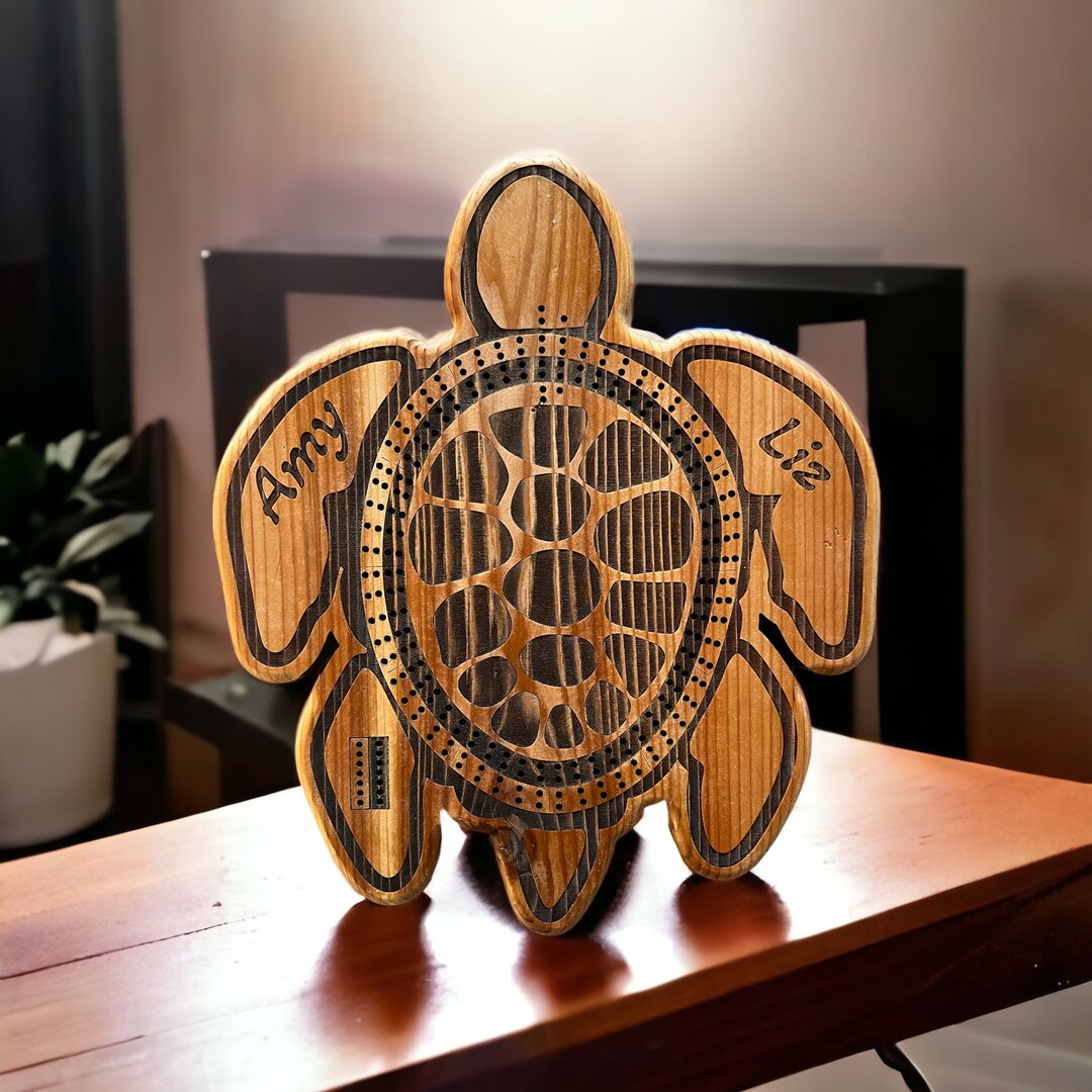 Sea Turtle Cribbage Board Etsy