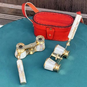 Personalized Opera Glasses, Working Binocular With Leather Cover, Scope Spyglass for Watching Birds Travelling Home Decor, 3X Magnification