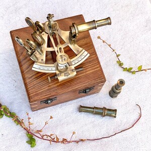 5″ Antiqued Wooden Box With Brass Telescope - Madison Bay Company - View #6