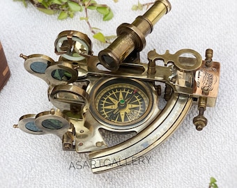 ヴィンテージ航海用真鍮製六分儀 - ケルビン＆ヒューズ ロンドン 1917