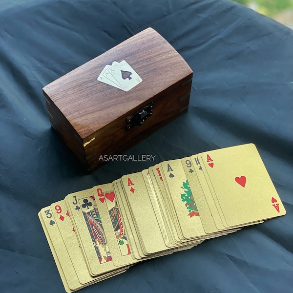 Playing Cards Holder Wooden Box Etsy