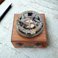 Personalized Brass Sundial Compass with Engraved Wooden Box, Handmade Antique Working Compass, Nautical Gift for Dad, Husband, Explorer product logo