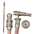 Engraved Brass Walking Stick With Telescope & Direction Compass On Top Spyglass Cane, 1920 Dollond London Victorian Canes, Handmade Gift product logo