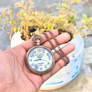 Engraved Brass Pocket Watch with Chain & Wooden Box – Vintage Antique Style Personalized Timepiece, Classic Gift for Men or Collectors image 7