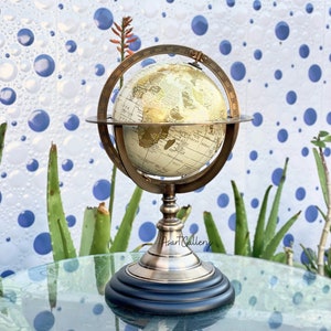 Nautical Brass Armilary Globe, Handmade Antique Tabletop Marine Sphere World Globe, Home Decor, Room Decor, Office Decor, Table Decor