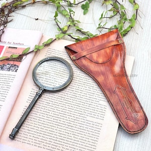 Vintage Brass Reading Magnifier: Antique Style Handheld Magnifying Glass