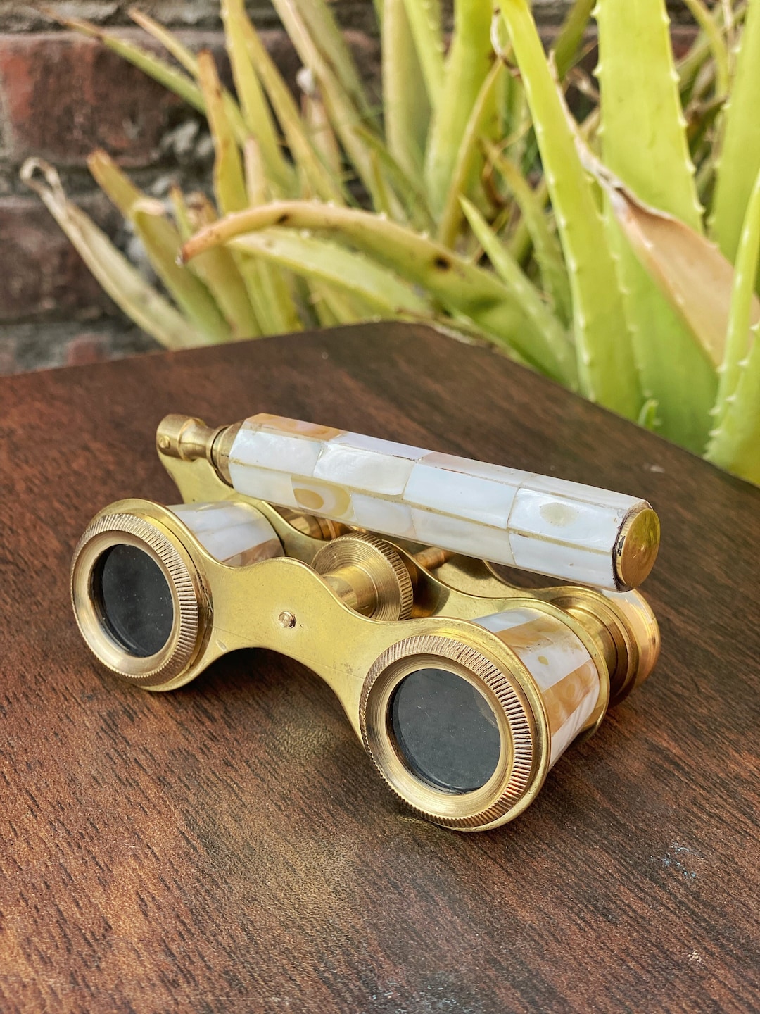 Brass Opera Glasses I Mother of Pearl Accents Binocular I Functional Vintage Opera Glasses I