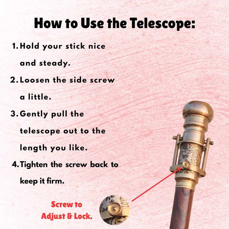 Step-by-step guide on how to extend and focus the telescope for manual viewing.