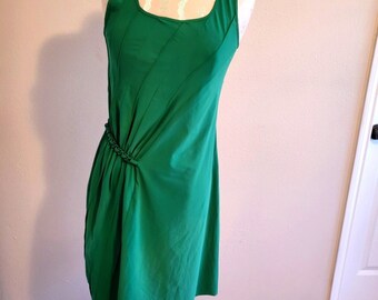 Emerald green asymmetrical dress