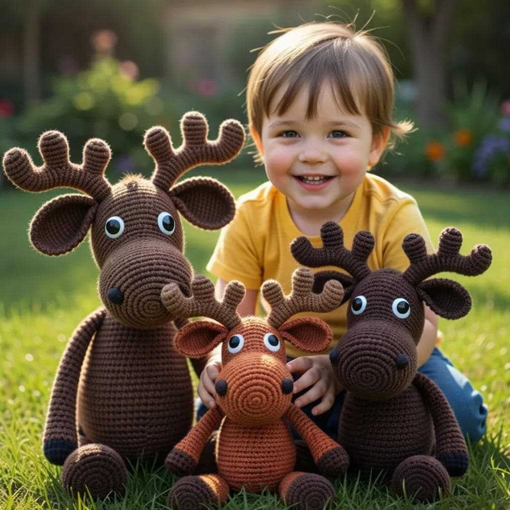 35 Moose Crochet Patterns: Woodland Amigurumi, Loveys, Plushies, and More 31 Crochet Moose Family Pattern Handmade Moose Amigurumi