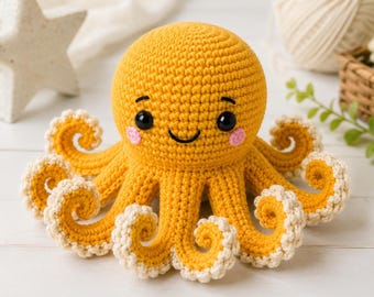 Oktopus Häkelanleitung PDF • Amigurumi Plüschtier Anleitung (Digitaler Download)