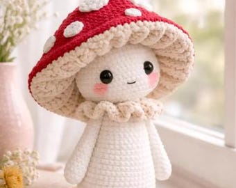 Hombre seta - Patrón de ganchillo de punto de criatura / Manualidad amigurumi