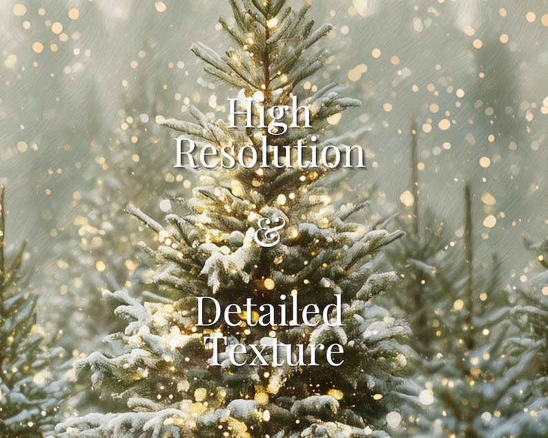 Cozy rustic Christmas wall art featuring snowy pine trees, winter forest nature prints, holiday home decor set