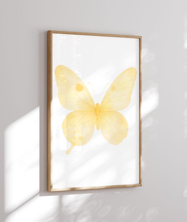 Butterfly Nursery Wall Art Set of 3 | Yellow Watercolor Butterflies ...