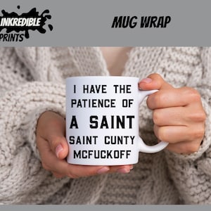 Rude Saint Sublimation Mug wrap PNG