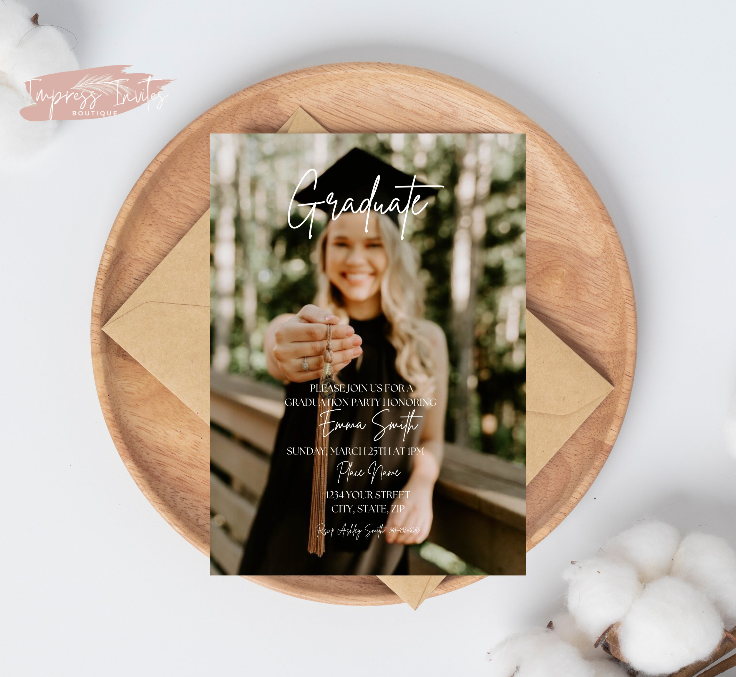 Graduation Party Printable Invitation, Graduation Party Evite, Graduation Party Photo Invitation