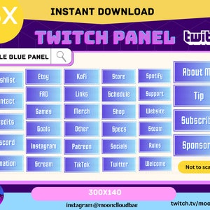35 Essential Simple Blue Gradient Gradient Twitch Panel for Twitch Streaming