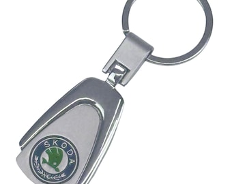 Luxury Chrome Car Logo Keychain For Skoda – Polished Metal Key Ring, Pendant Perfect Gift for Car Owner New Driver For Car Keys and Fobs