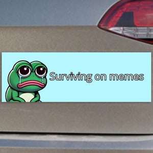Surviving On Memes Car Magnets & Car Stickers | Funny Meme Car Sticker and Magnet | TikTok Car Vinyl Decal | Magnetic Car Sticker Accessory