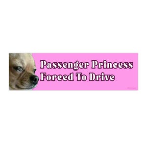 Passagier prinses gedwongen om auto te rijden bumpersticker magneet, hondenliefhebber cadeau, schattig girly autodecor, auto-accessoires, grappige automagneet