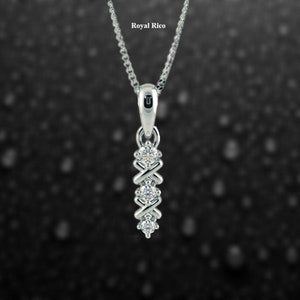 0.25 Ct Round Cut Diamond Classic Shape Silver Pendant Anniversary gifts Wedding Jewelry Diamond Pendant, Moissanite Pendant, No Chain image 3