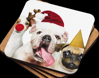 Fun Christmas dog coasters