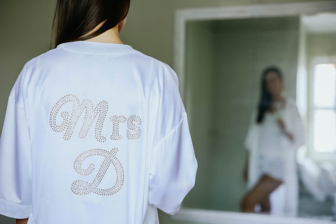 Bride, Wifey, Bridesmaid, Crystal Robe and Cami Set - Personalised ...