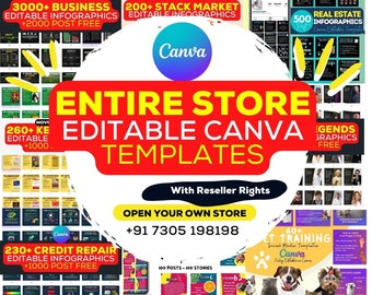 Whole shop Canva templates Carnival Creator Kit Extravaganza! 21-in-1 Mega Bundle with Reseller Rights! Open a Shop Fiesta Edition!