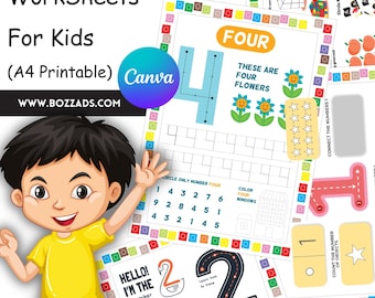 Numbers Worksheets for Kids: Engaging Toddler Learning with Canva Templates. Perfect for Baby's First Numbers Book!