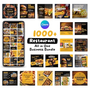 Paquete Canva para restaurantes: ¡Deleite gastronómico! Plantillas para blogs de comida, blogs de cocina y YouTube: ¡especial de Acción de Gracias!