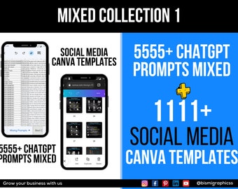 Social Media Canva Templates + ChatGPT Prompts Combo! Elevate Your Content Creation with Effortless Brilliance!