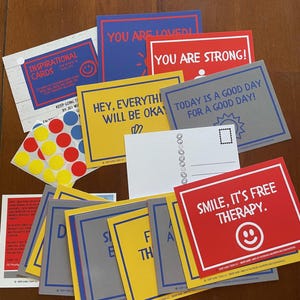 20 Postkarten der Ermutigung Hang, Mail, Teilen, Klebstoff inklusive Anpassbare College Farben High School Schwesternschaft Geschenk Rot Blau Gelb