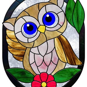 Waving OWL Stained Glass Pattern - Printable Download and Cricut Friendly SVG by Carolyn Murie