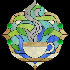 Cup O Coffee Stained Glass Pattern