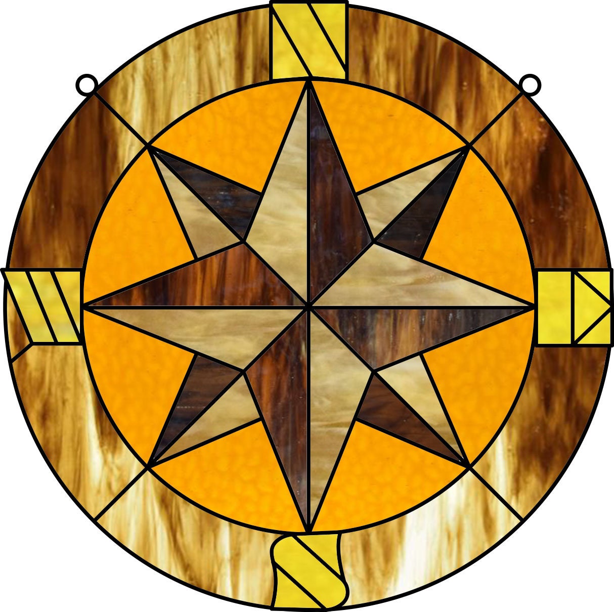 Compass Stained Glass Pattern - Etsy