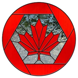 Oh Canada - Kanadisches Ahornblatt Glasmalerei - 8 "Rund - PDF-Download - SVG Cricut freundlich