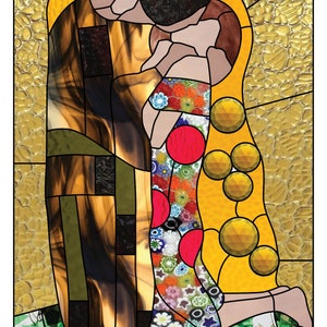 Het Kus-door-Klimt-patroon - Een glas-in-loodpatroon gebaseerd op de kunst van Gustav Klimt