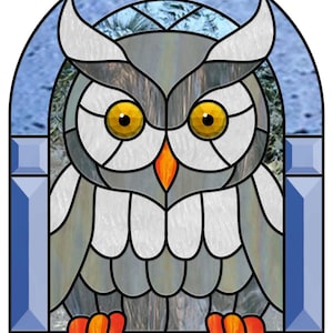 Owl in My Window Stained Glass Pattern - Printable Download and Cricut Friendly SVG by Carolyn Murie