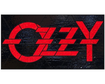 Patrón de vitral con el logotipo conmemorativo de OZZY *No oficial* - Descarga PDF - Compatible con Cricut y SVG