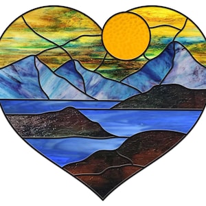 Liebe der Herzen Glasmalerei-Muster - Herz im Herzen - Bergherz - Pfeil zum Herzen - 6 Seite PDF-Download