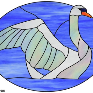 The Serene SWAN Spirit Animal Stained Glass Pattern - Number 33 in the Spirit Animal Series by Carolyn Murie